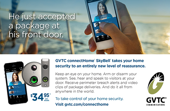 GVTC connectHome SkyBell takes your home security to an entirely new level of reassurance.